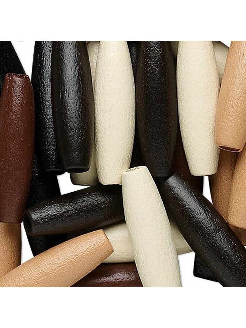 100 Mixed Earth Tones Brown Black Tan Large 30mm Oval Tube Wood Focal Beads